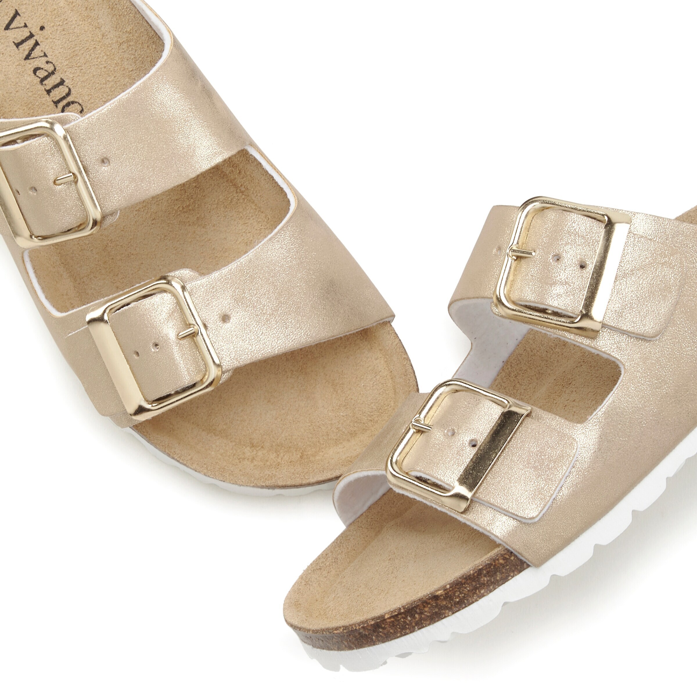 VIVANCE Mules in Gold