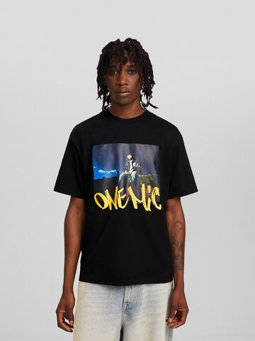 T-Shirt Bershka en noir : devant