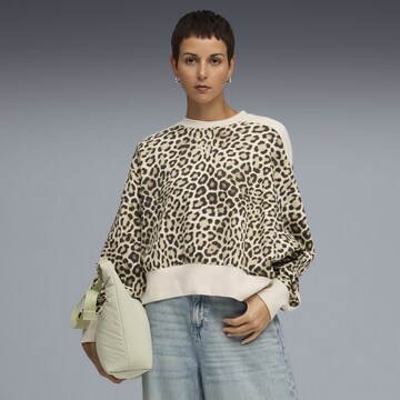 Sweat-shirt 'T7 Leo Luxe' PUMA en blanc : devant