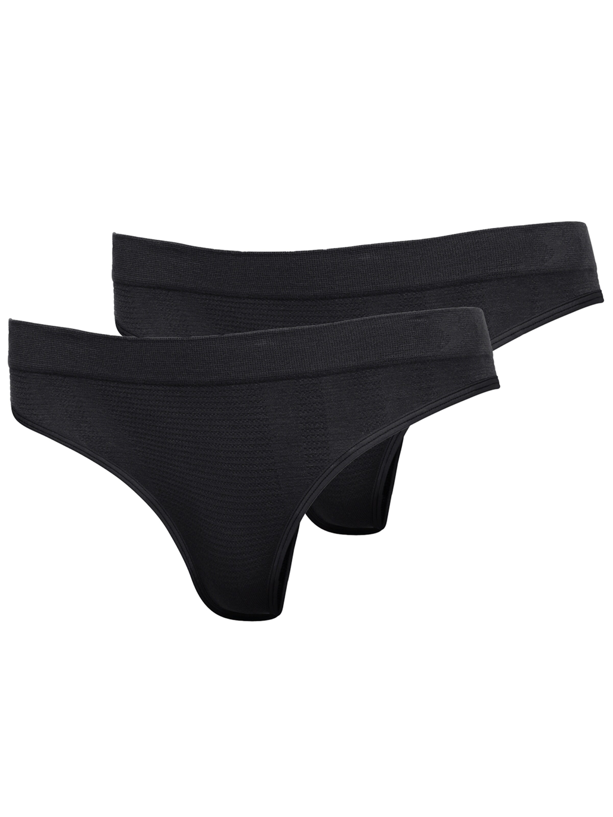 SCHIESSER Tanga 'Active Basic' in Schwarz: Vorderseite
