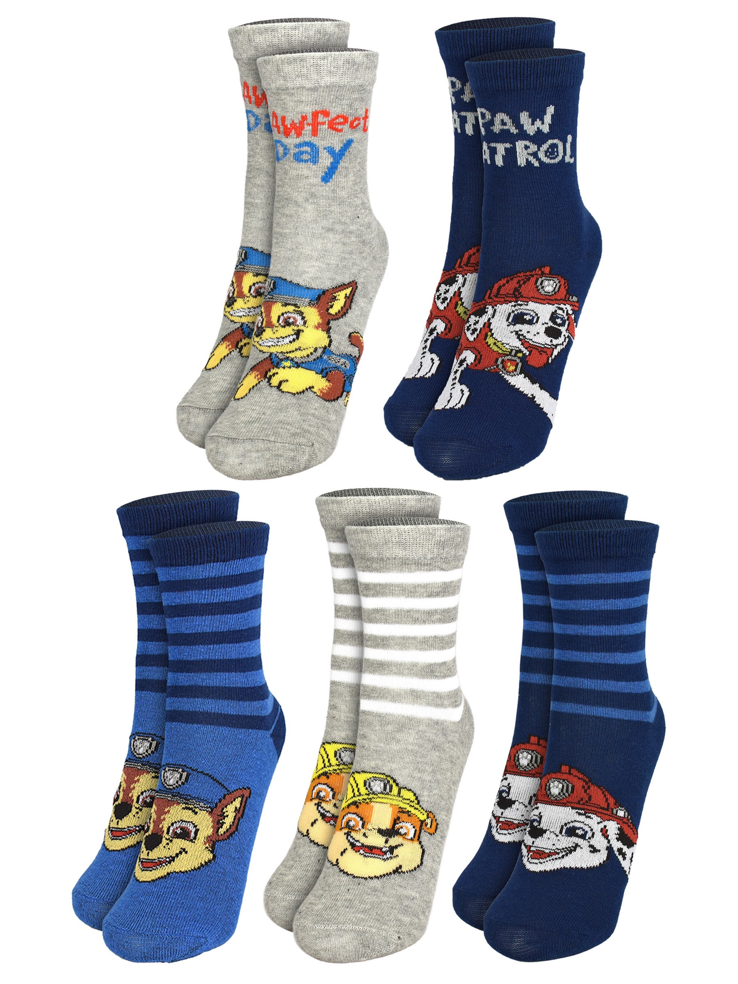 PAW Patrol Socken 'Chase, Marshall & Rubble'‌‌‌‌ in Mischfarben: Vorderseite