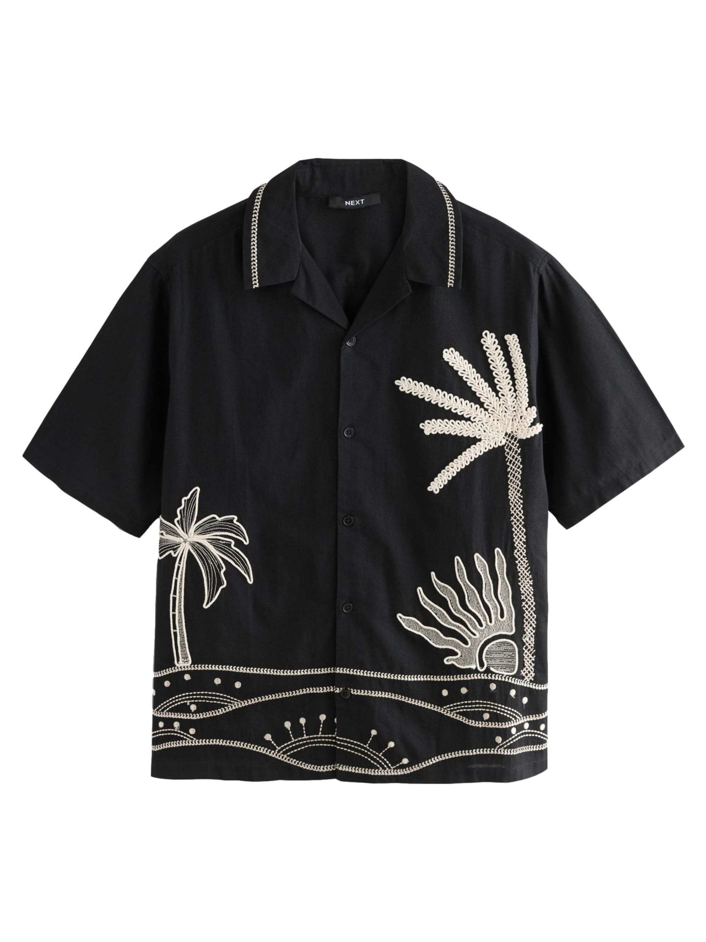 Next Средняя посадка Рубашка в Черный: спереди