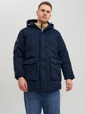 Parka d’hiver 'WILLOW' Jack & Jones Plus en bleu : devant