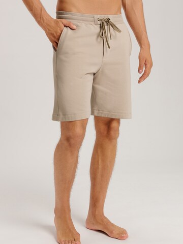 Hanro Pajama pants 'Natural Living' in Beige: front