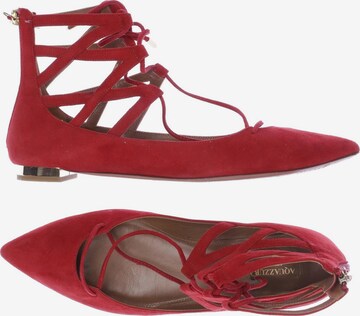 Aquazzura Flats & Loafers in 38 in Red: front