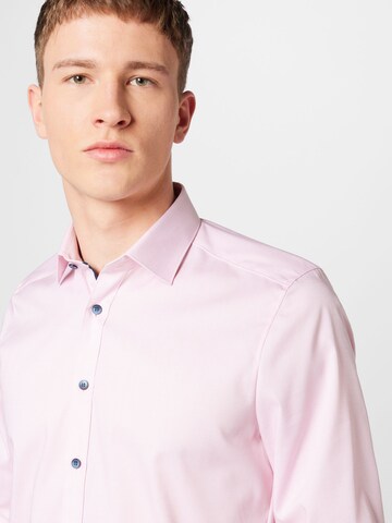 OLYMP Slim fit Button Up Shirt 'New York' in Pink