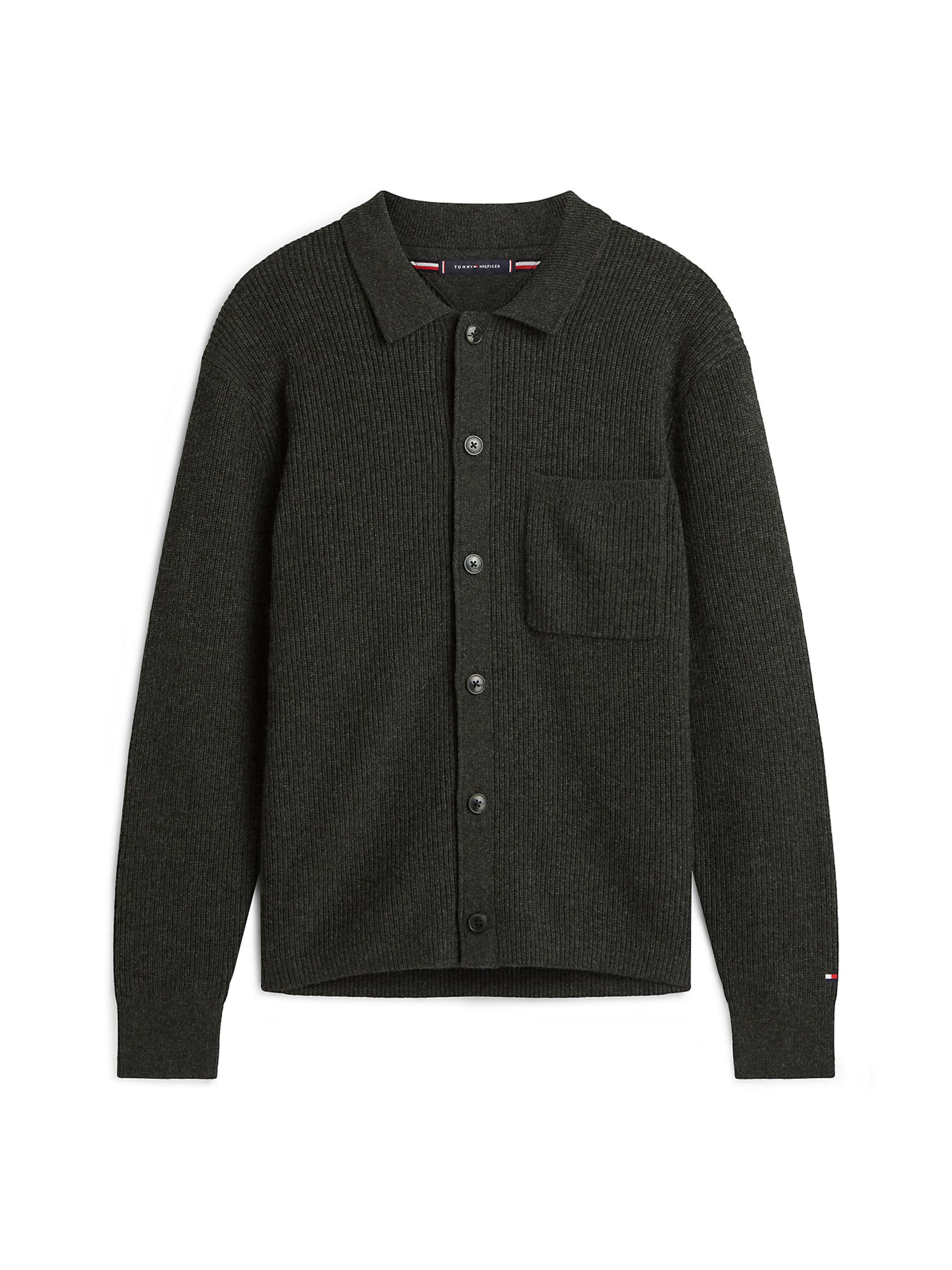 Vestes en maille TOMMY HILFIGER en gris : devant