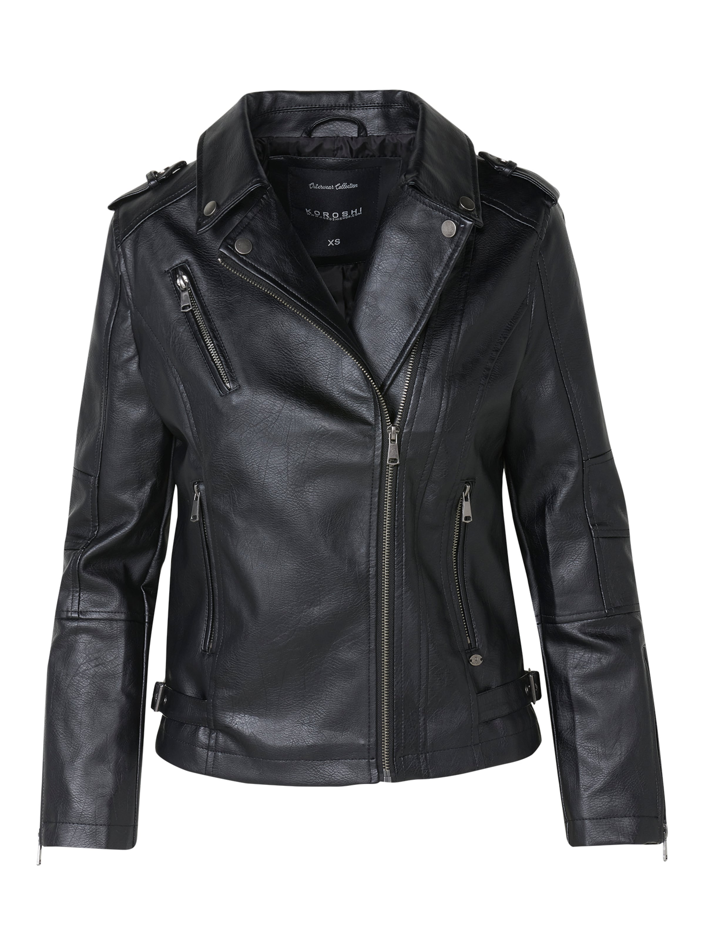 KOROSHI Between-season jacket in Black: front