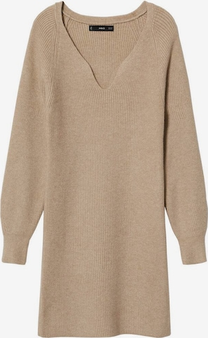 MANGO Strikkekjole 'Jolene' i beige: forside