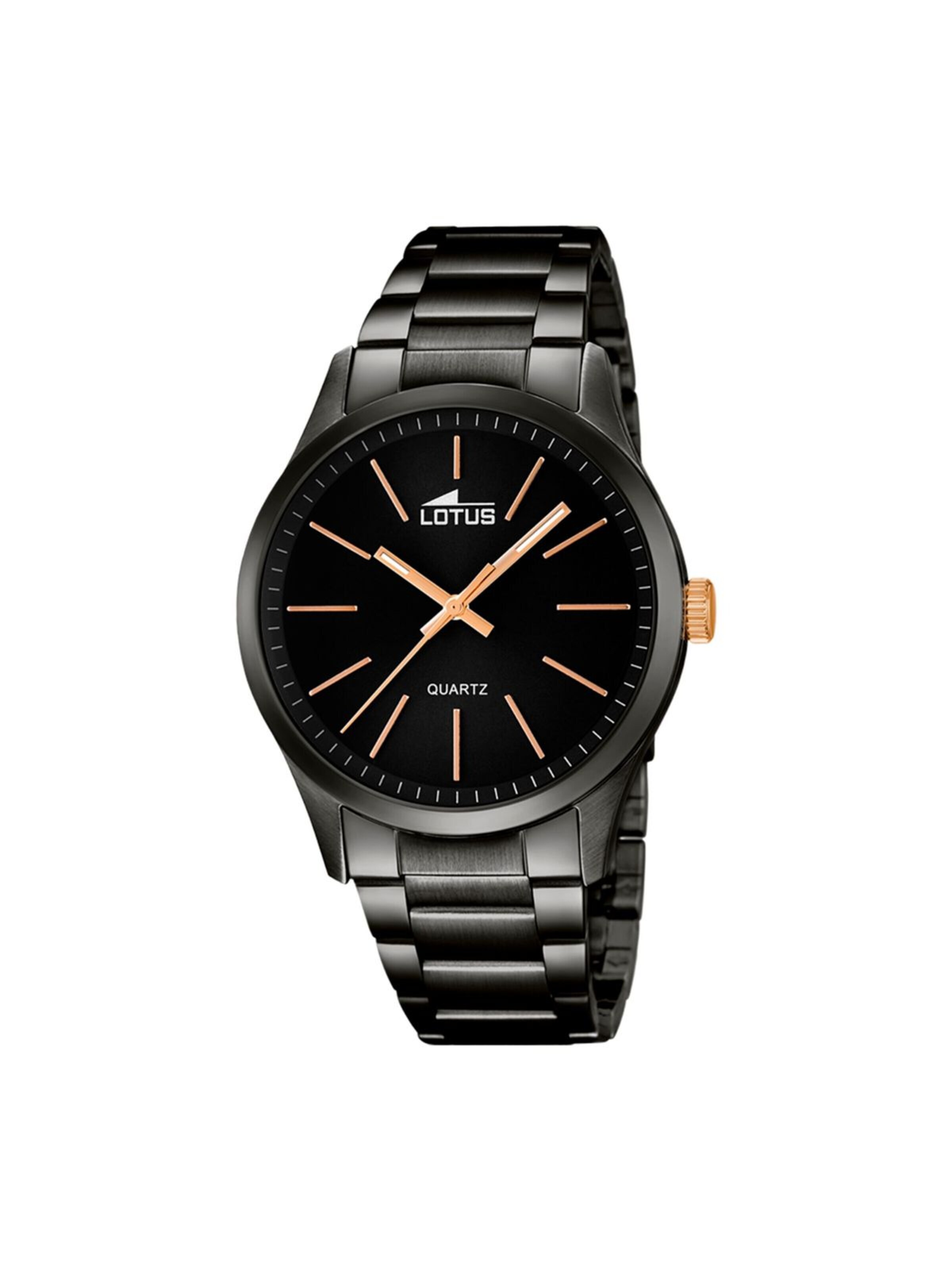 Lotus Analoog horloge in Zwart: voorkant