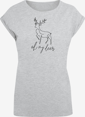 T-shirt 'Winter Christmas Deer' F4NT4STIC en gris : devant