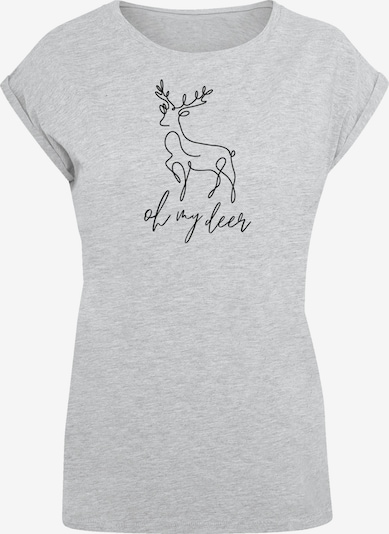 F4NT4STIC Shirt 'Winter Christmas Deer' in graumeliert / schwarz, Produktansicht