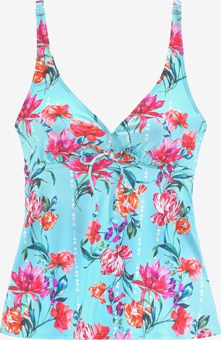 SUNSEEKER Triangle Tankini Top in Blue: front