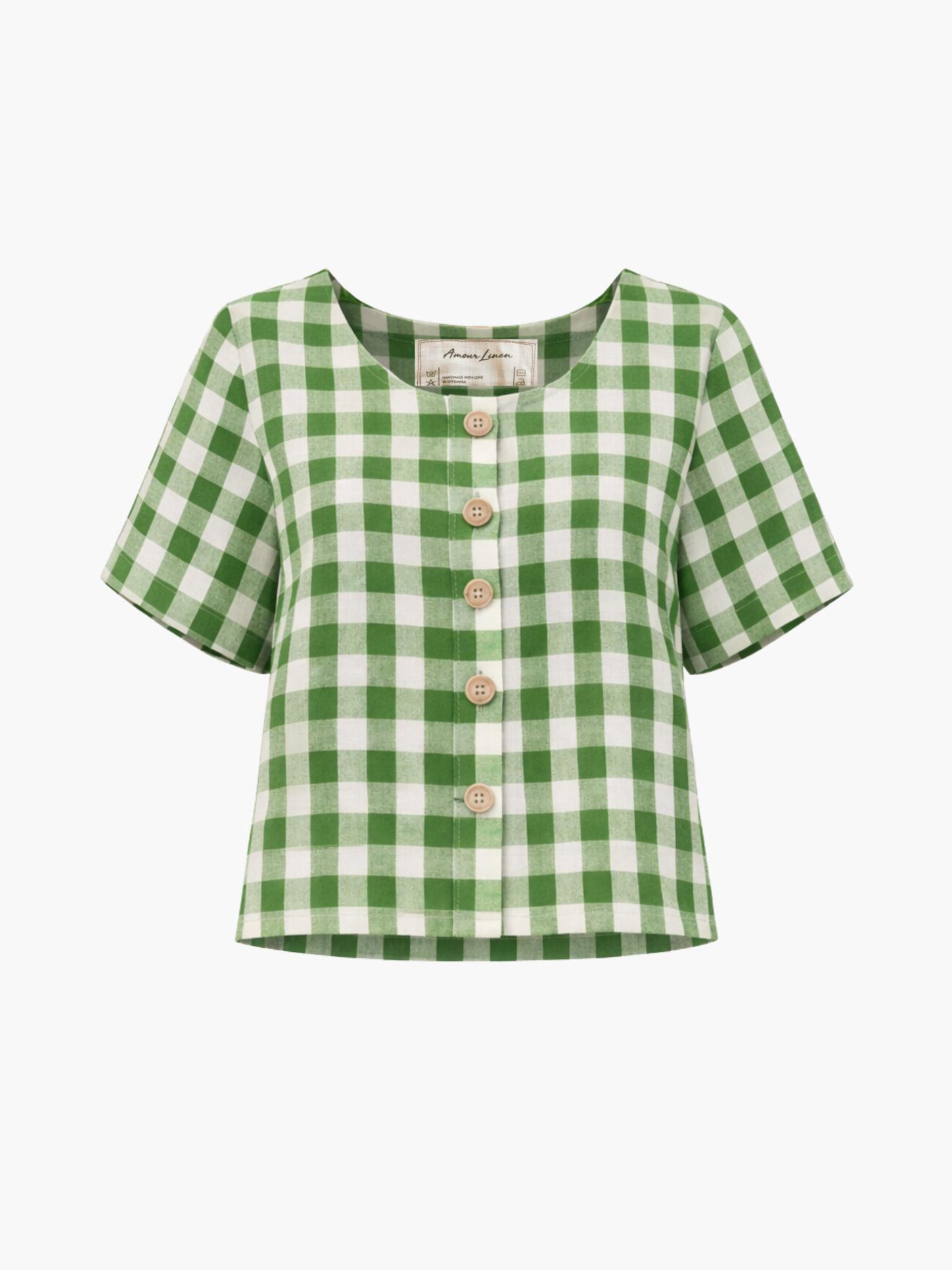 AmourLinen Blouse 'Maeve' in Green: front