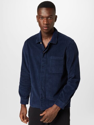 Folk Regular fit Button Up Shirt in Blue: front
