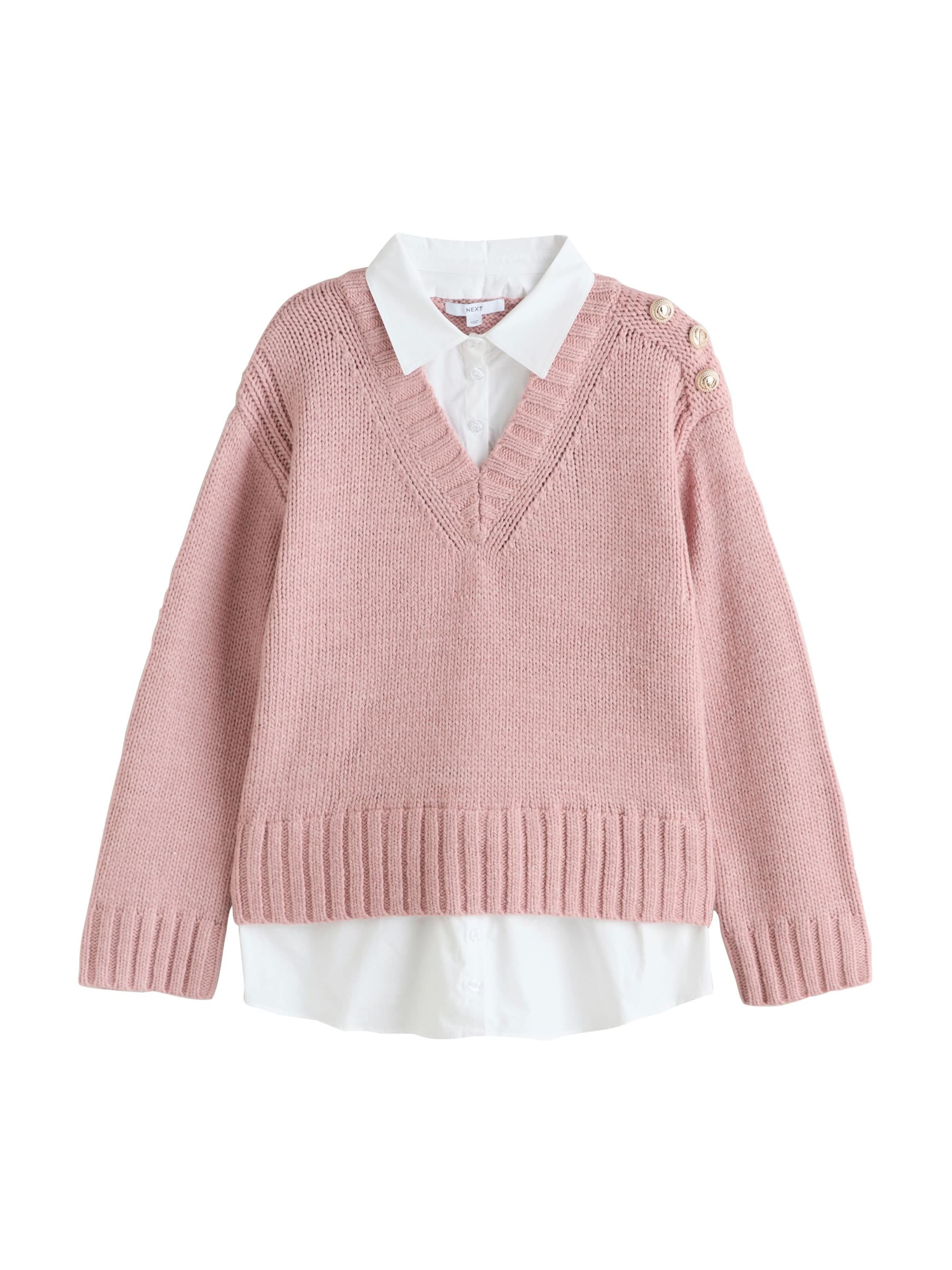 Next Свитер в Блекло-розовый / Белый, Обзор товара