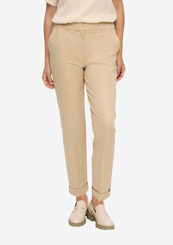 s.Oliver BLACK LABEL Tapered Pleated Pants in Beige: front