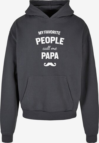 Merchcode Sweatshirt 'Fathers Day - My Favorite People Call Me Papa' in Grey: front
