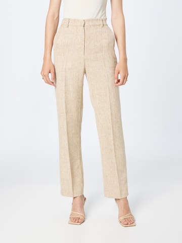 NA-KD Regular Pleated Pants in Beige: front