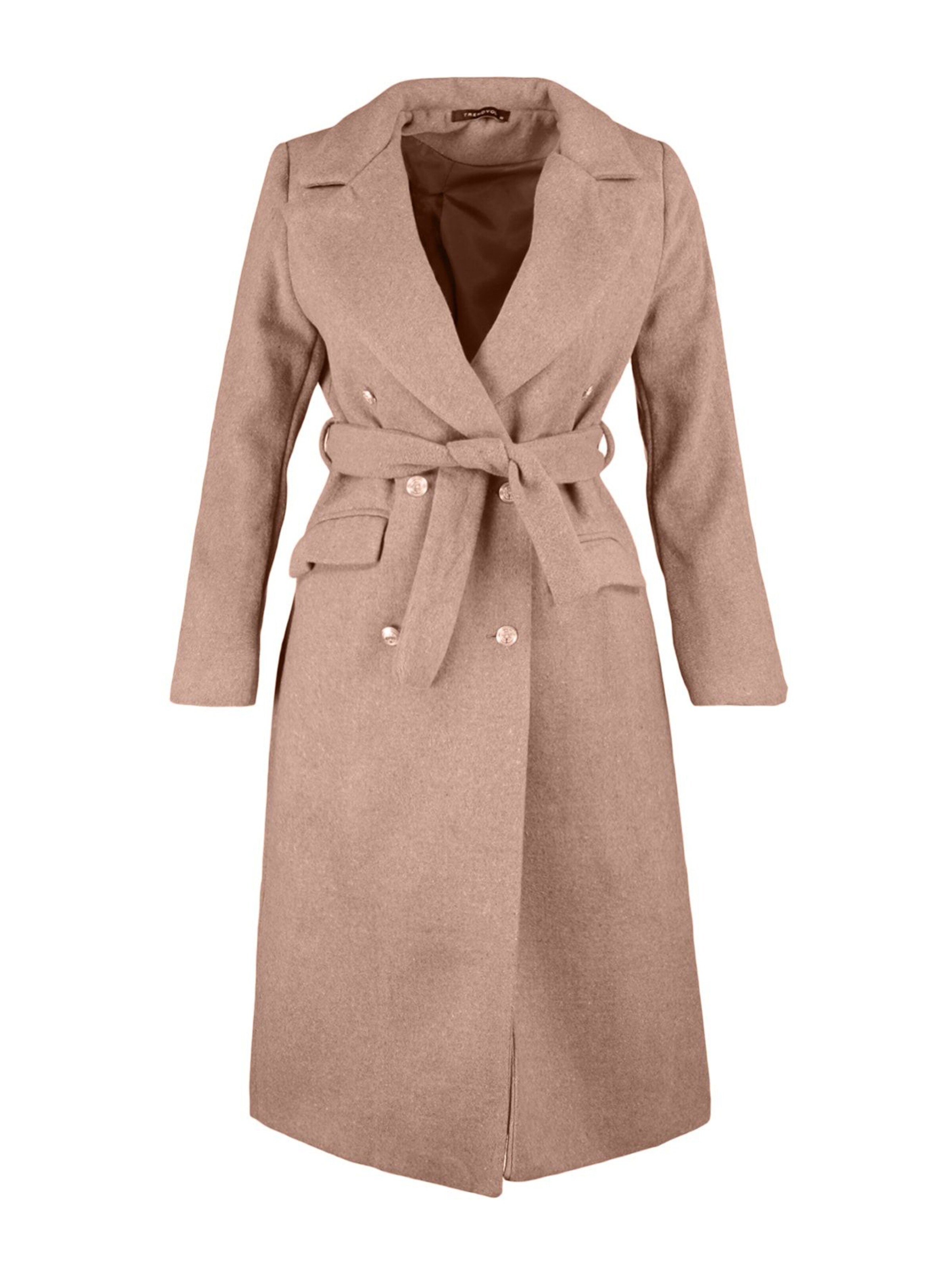 Trendyol Between-Seasons Coat in Brown: front