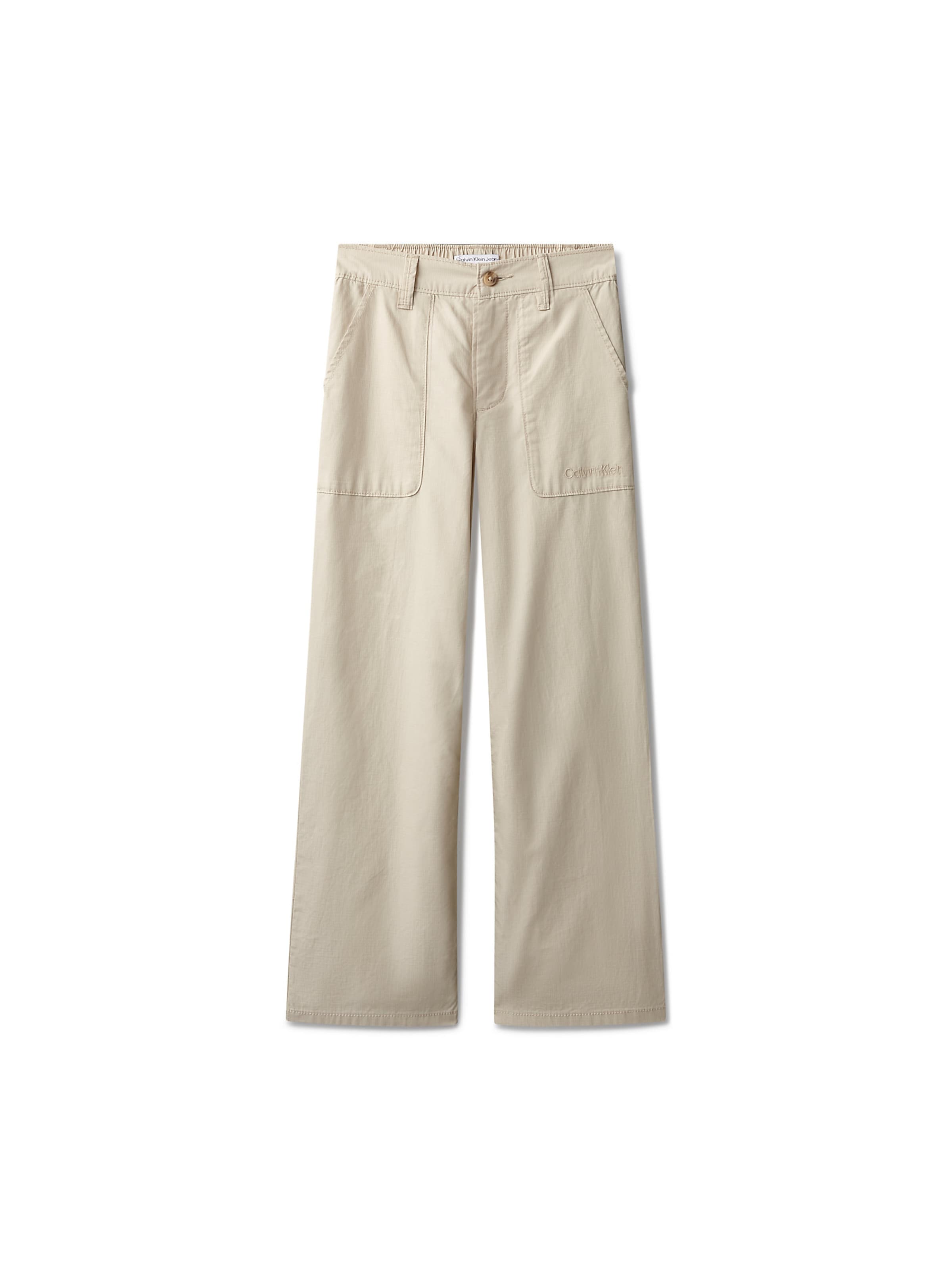 Wide Leg Pantalon Calvin Klein Jeans en beige : devant