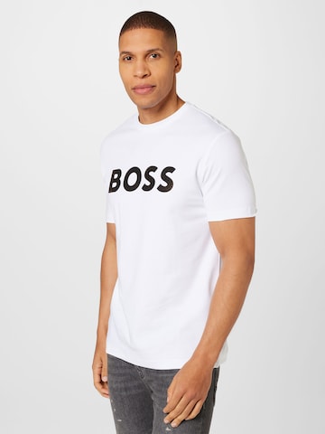BOSS Black T-shirt 'Tiburt' i vit: framsida