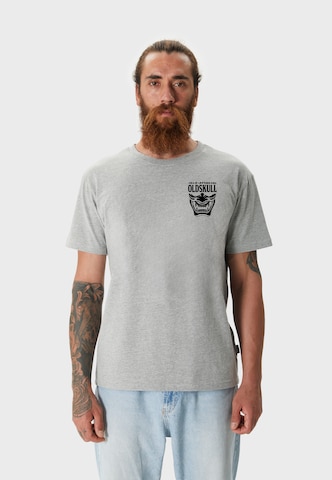 Oldskull T-Shirt 'Asian Triple Mask' in Grau: Vorderseite