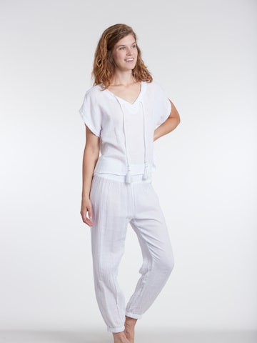 SUNFLAIR Tapered Broek in Wit: voorkant