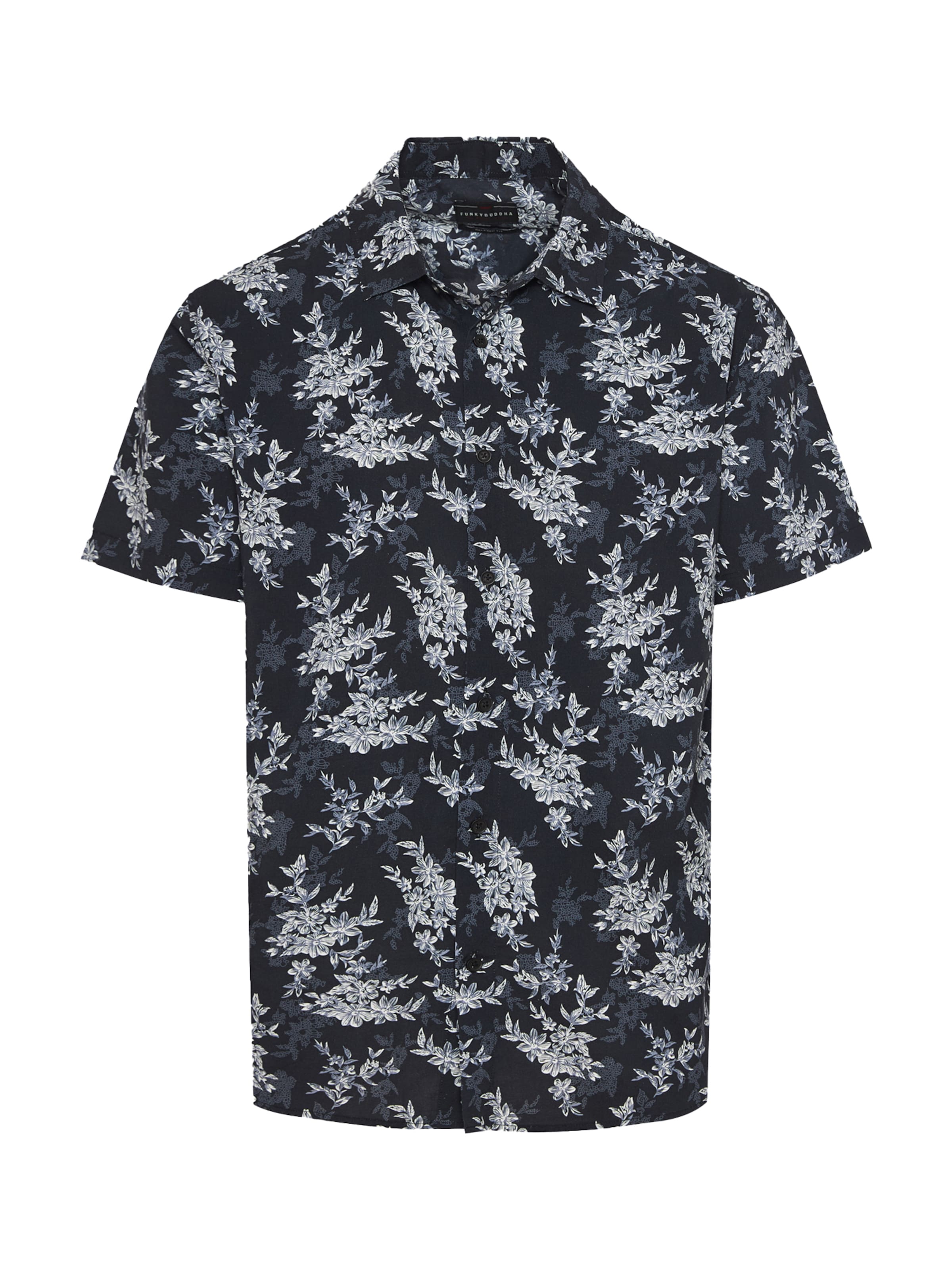 Comfort Fit Cămașă de la Funky Buddha pe negru: față