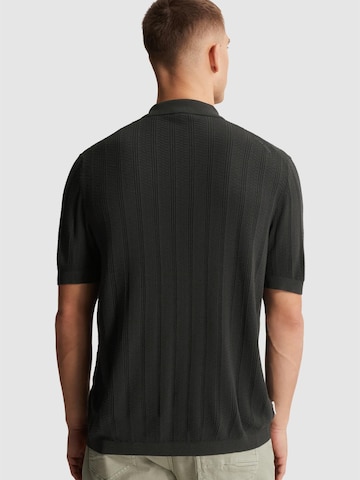 T-Shirt 'Polo shirt with zipper closure and allover texture' CAST IRON en gris