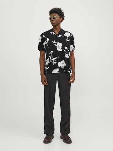 JACK & JONES Comfort fit Button Up Shirt 'Palma Resort' in Black