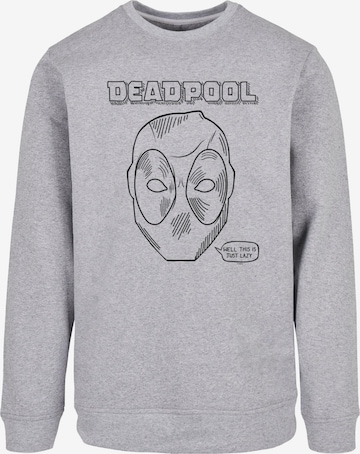 ABSOLUTE CULT Sweatshirt 'Deadpool - This Is Just Lazy' in Grey: front