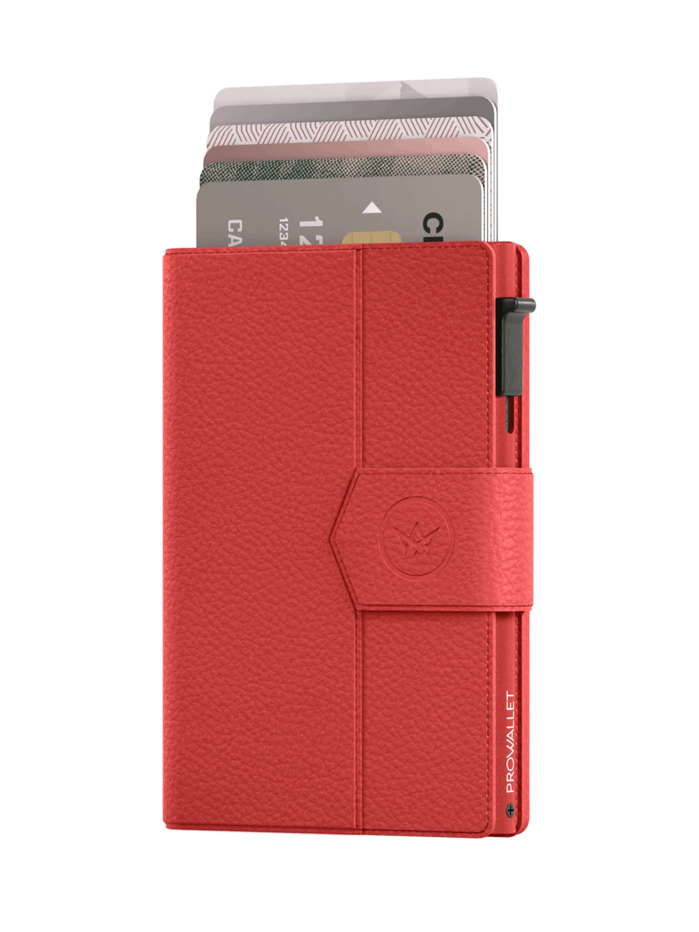 Porte-monnaies 'Pasjeshouder Plus Pebble' Prowallet en rouge : devant