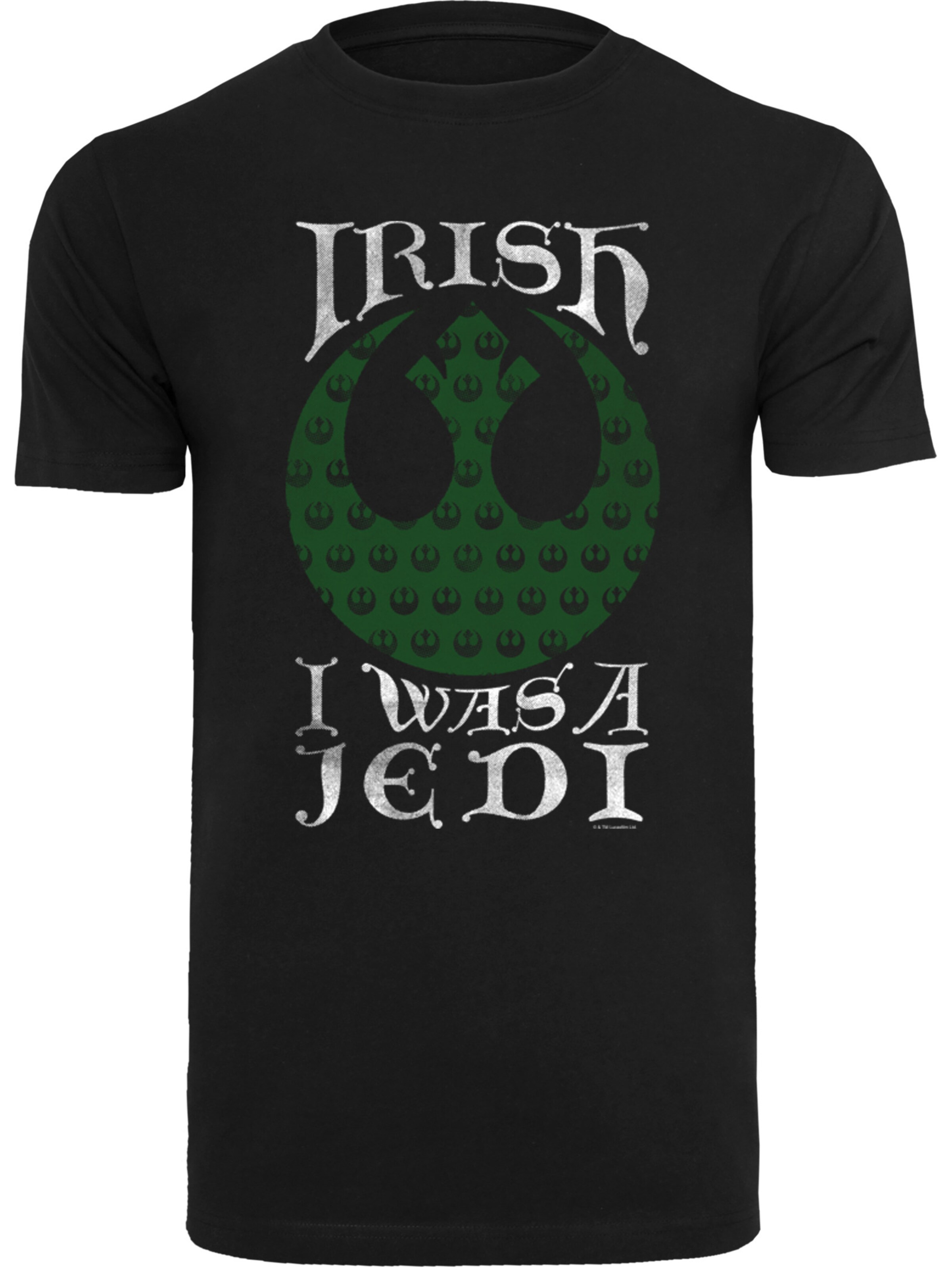 F4NT4STIC Shirt 'Star Wars Irish I Was A Jedi' in Black: front