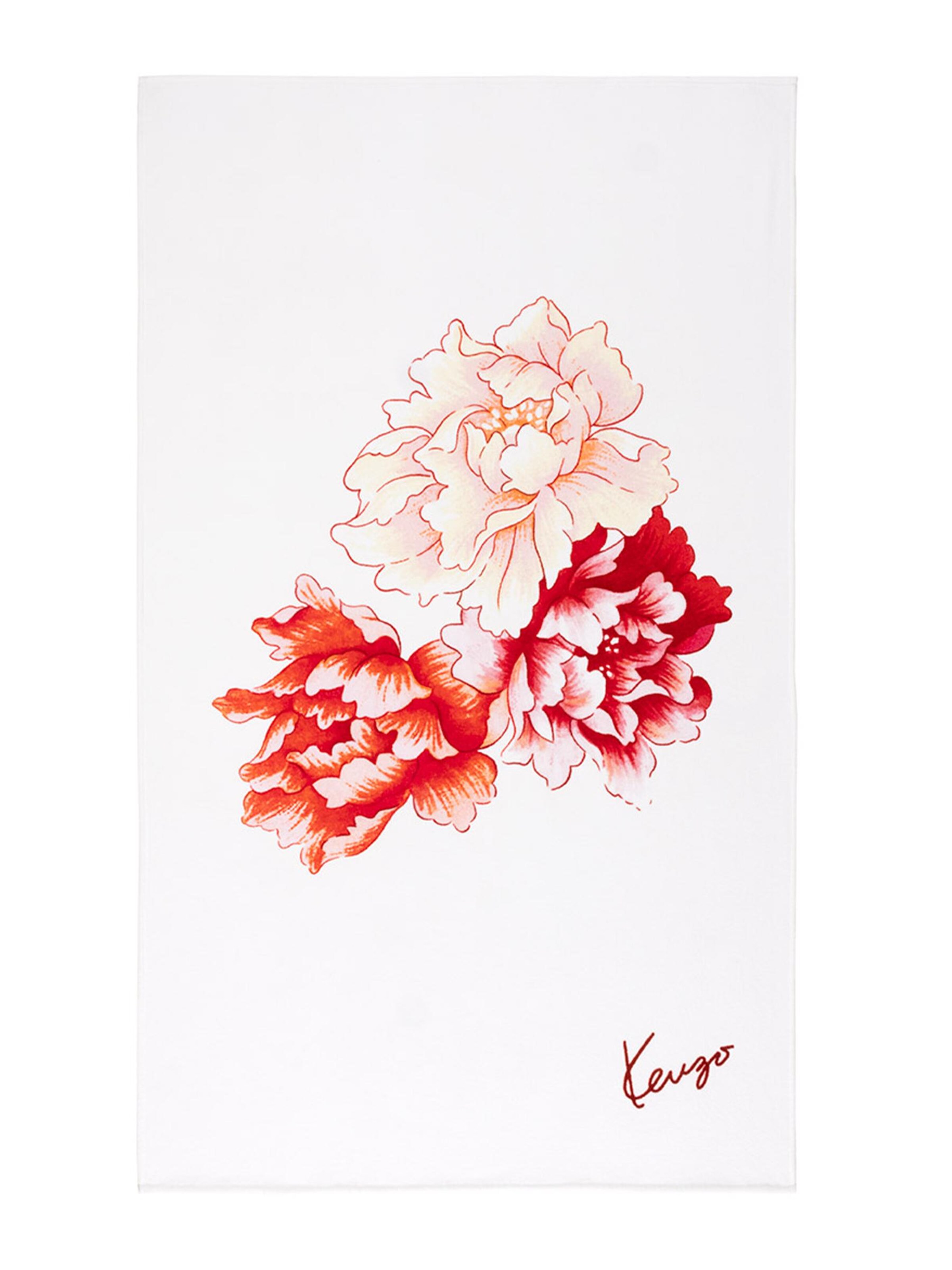 KENZO Beach Towel 'KPEONY' in White: front
