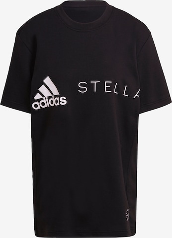 ADIDAS BY STELLA MCCARTNEYTehnička sportska majica 'Logo' - crna boja: prednji dio