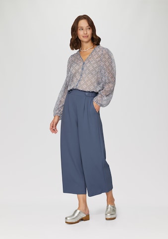 QS Wide leg Pleat-front trousers in Blue