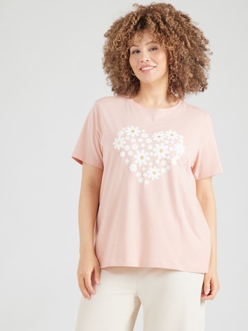 ONLY Carmakoma - Camiseta 'CARMALLE' en rosa: frente
