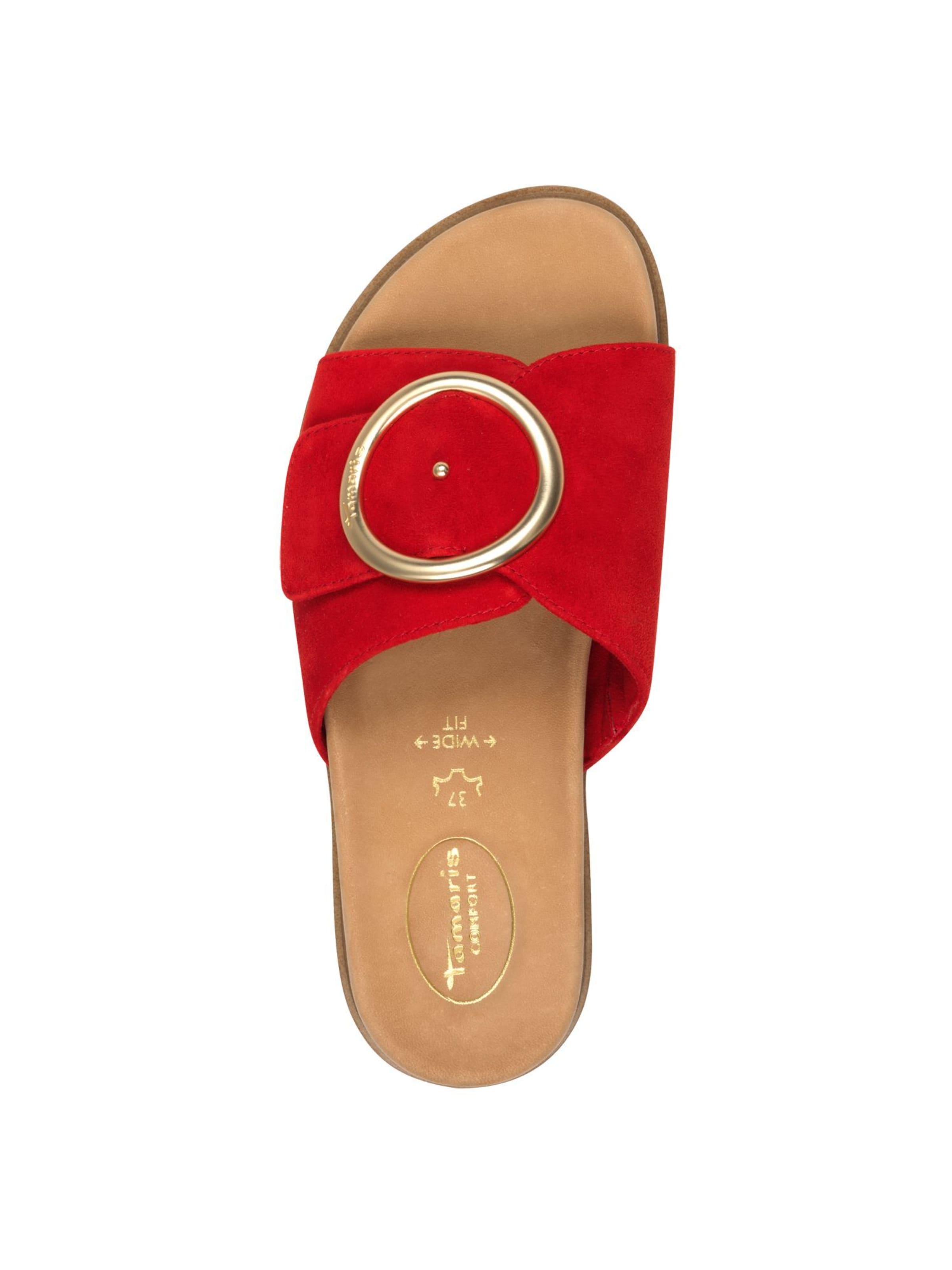 Tamaris Mules in Red