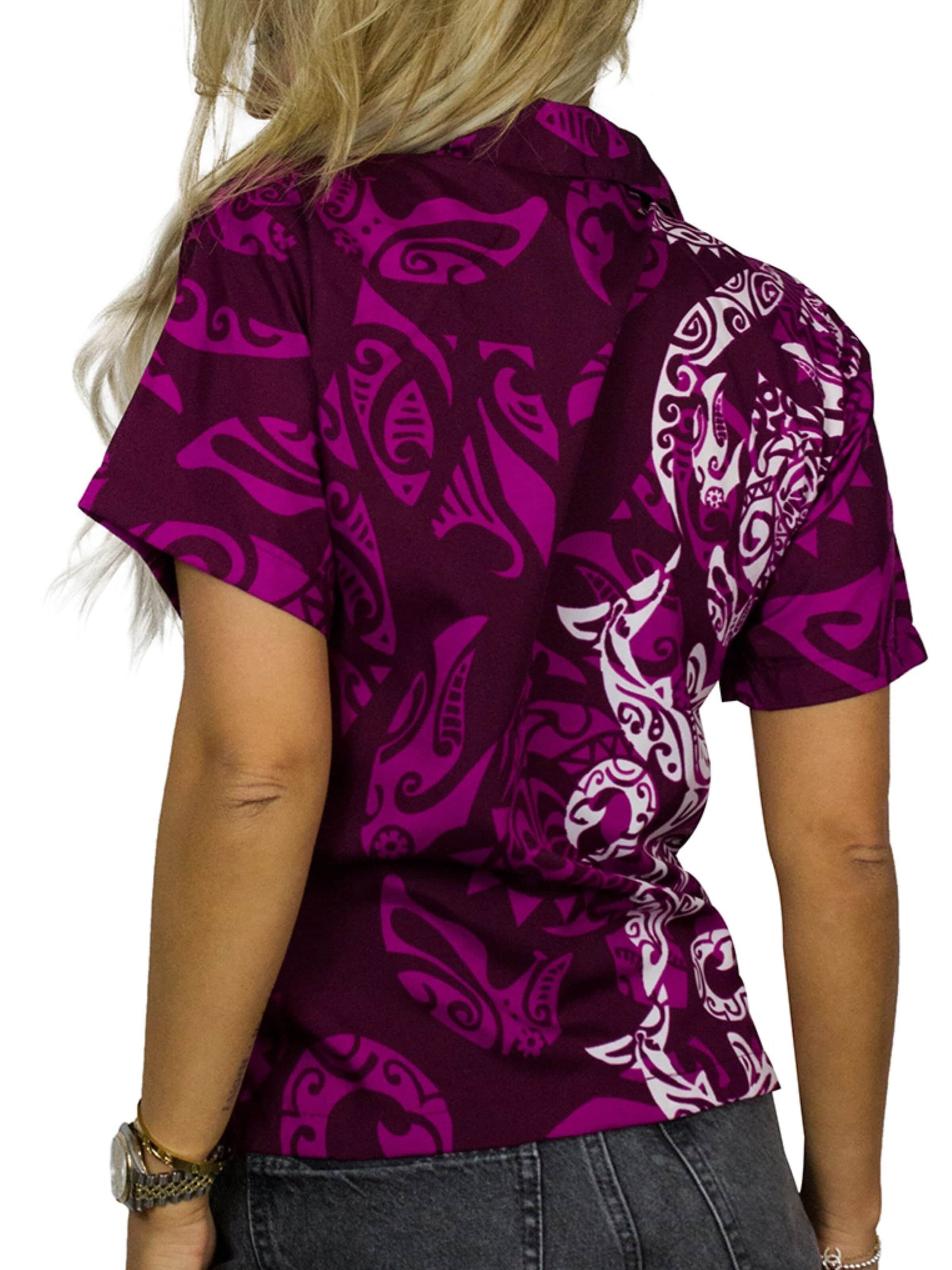 King Kameha Bluse 'Maori Wedding'‌‌‌‌‌‌‌ in Lila