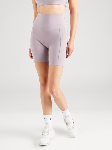 NIKE Skinny Sportshorts in Lila: Vorderseite