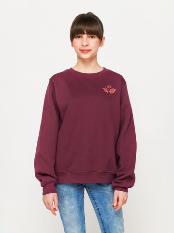 ABOUT YOU x StayKid Sweatshirt 'BIBI+TINA' in Rot: predná strana