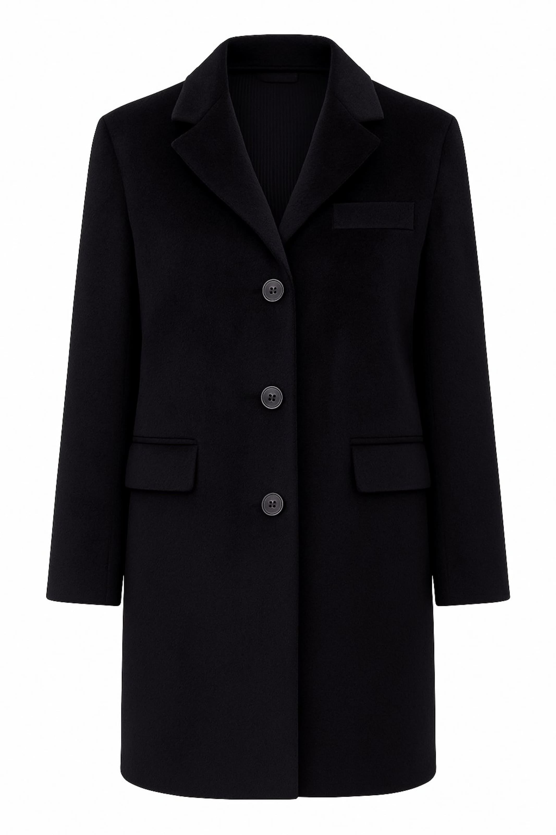 MANUKA Mantel in Schwarz: Vorderseite