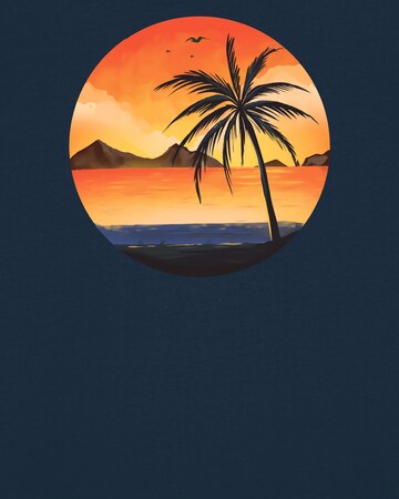 T-Shirt 'Sunset on palm beach' Watapparel en bleu