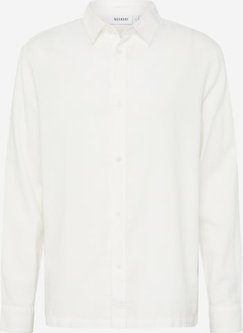 WEEKDAY Button Up Shirt in White: front