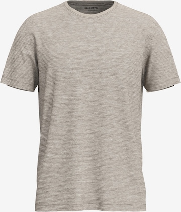 T-Shirt 'Aspen' SELECTED HOMME en gris : devant