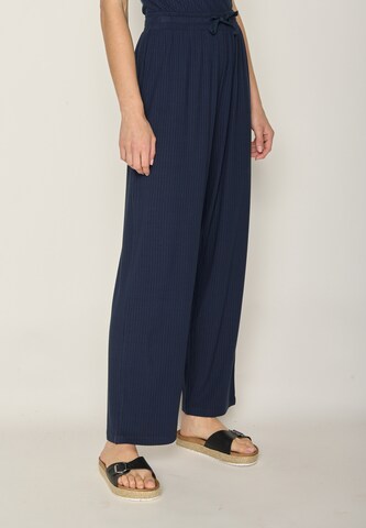GREENBOMB Wide leg Broek in Blauw: voorkant