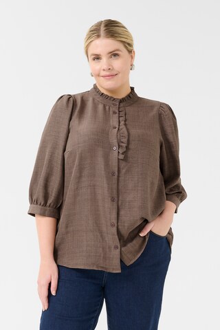 KAFFE CURVE Bluse 'Ellinor' i brun: forside