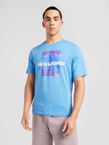 T-Shirt 'FLORALS' JACK & JONES en bleu : devant