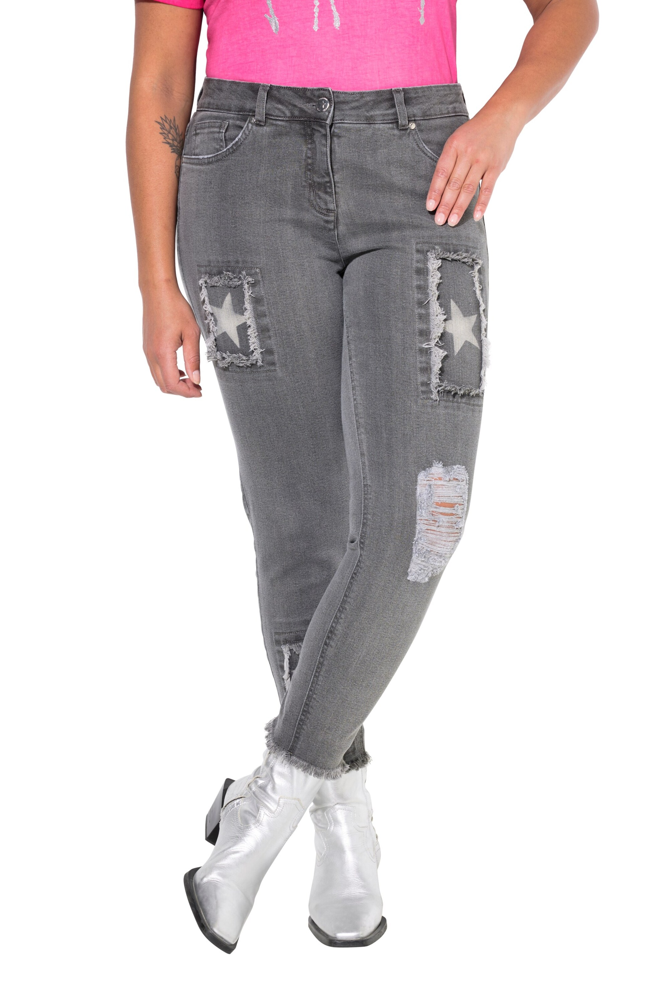 Angel of Style Skinny Jeans in Grey: front